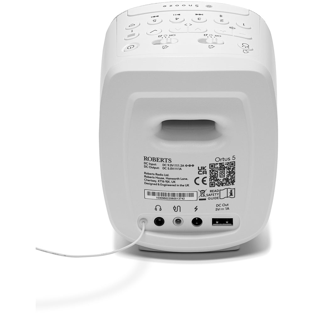 Roberts Ortus 5 DAB DAB+ FM RDS Bedside Radio with Bluetooth White