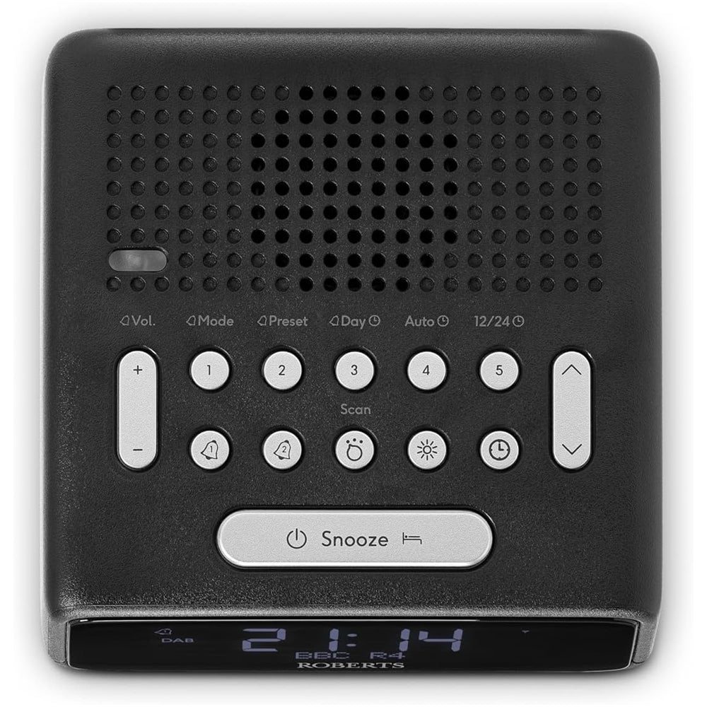 Roberts Ortus DAB DAB+ FM Bedside Alarm Clock Radio Black