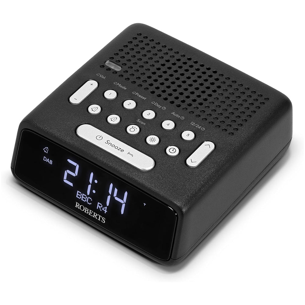 Roberts Ortus DAB DAB+ FM Bedside Alarm Clock Radio Black