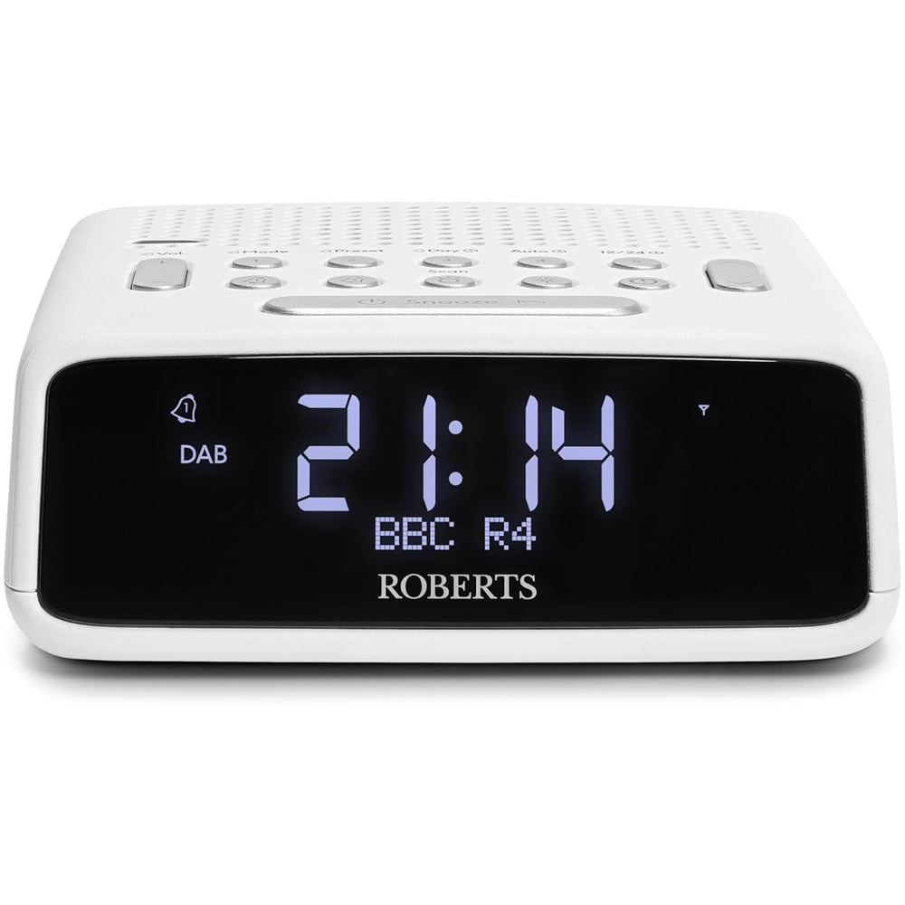 Roberts Ortus DAB DAB+ FM Bedside Alarm Clock Radio White