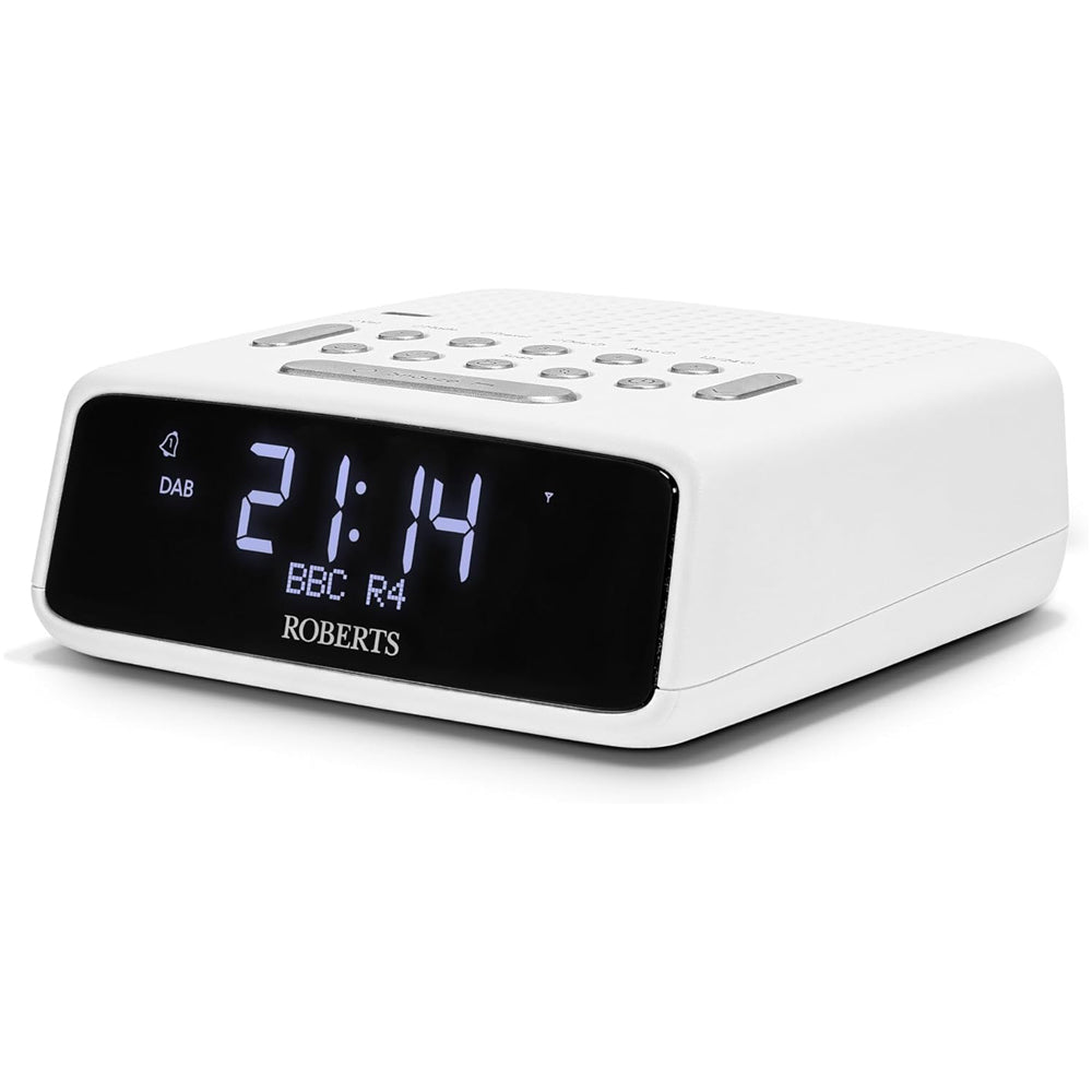 Roberts Ortus DAB DAB+ FM Bedside Alarm Clock Radio White