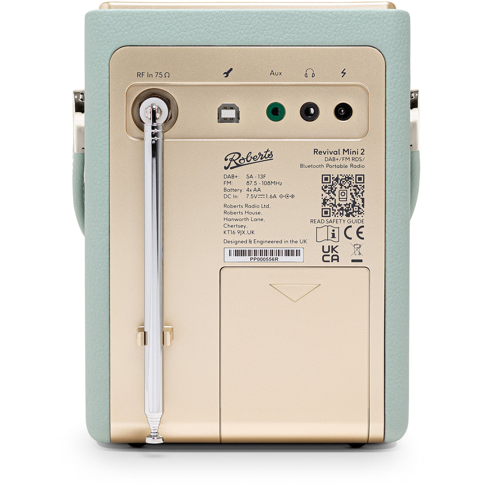 Roberts Revival Mini 2 Portable Bluetooth DAB+ DAB FM Radio - Duck Egg