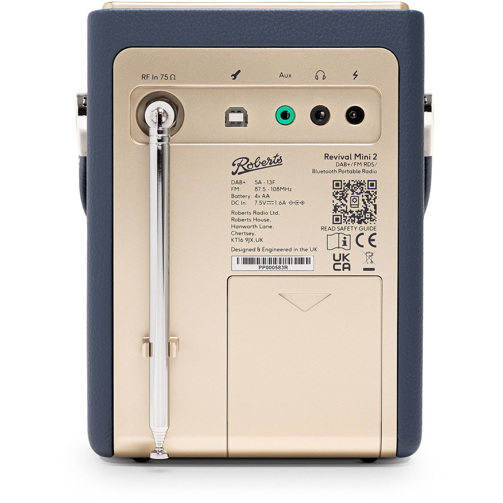 Roberts Revival Mini 2 Portable Bluetooth DAB+ DAB FM Radio - Midnight Blue