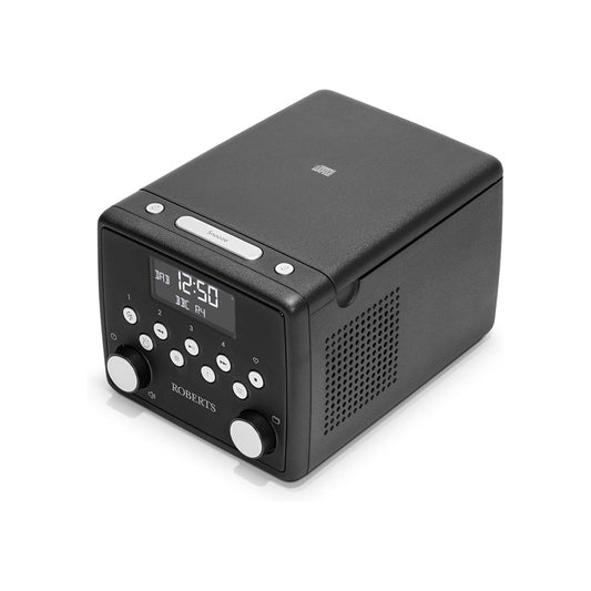 Roberts SOUND 49 FM DAB DAB+ Digital Clock Radio with Bluetooth and CD Player - Black