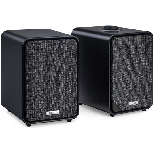 Ruark MR1 MK3 Active Bluetooth Speakers Pair with Built-in MM Phono Preamplifier - Charcoal Black
