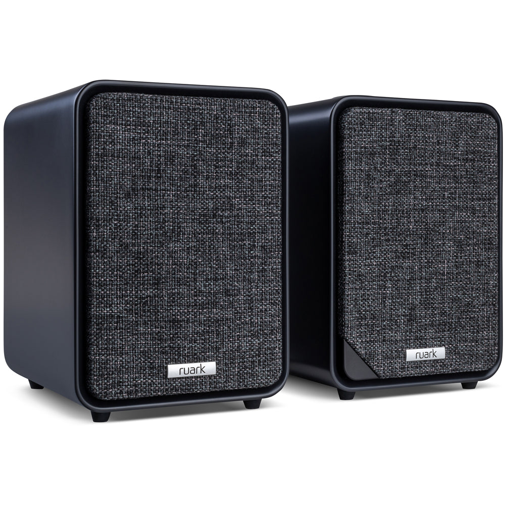 Ruark MR1 MK3 Active Bluetooth Speakers Pair with Built-in MM Phono Preamplifier - Charcoal Black
