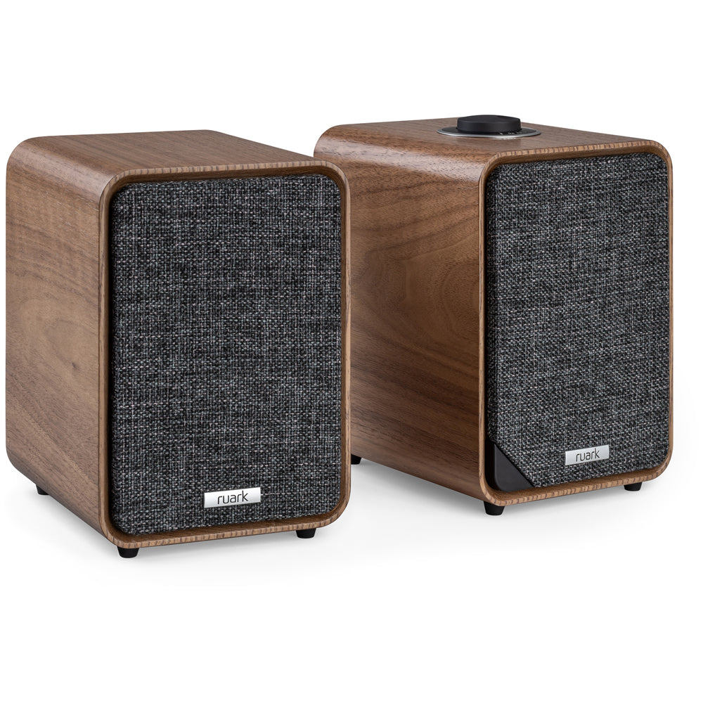 Ruark MR1 MK3 Active Bluetooth Speakers Pair with Built-in MM Phono Preamplifier - Rich Walnut