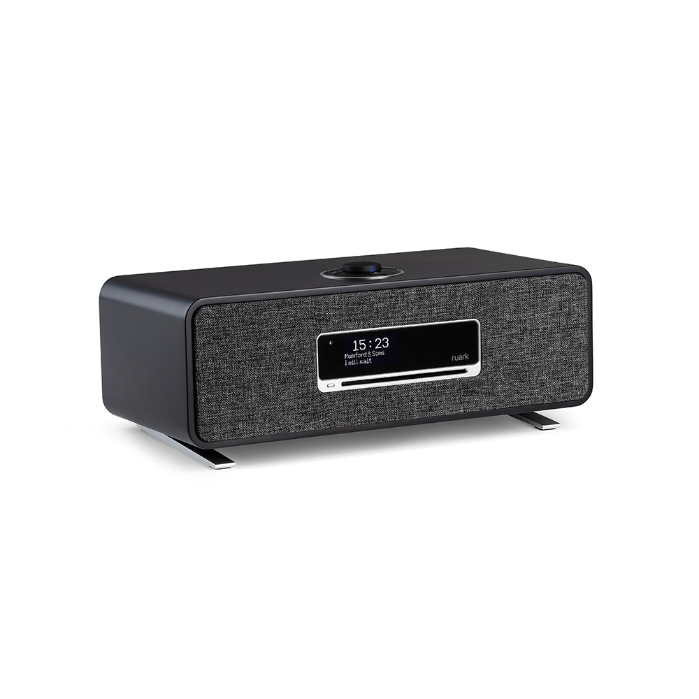 Ruark R3S Music System In Satin Charcoal Lacquer with Slate Grey Fabric Grille NEW