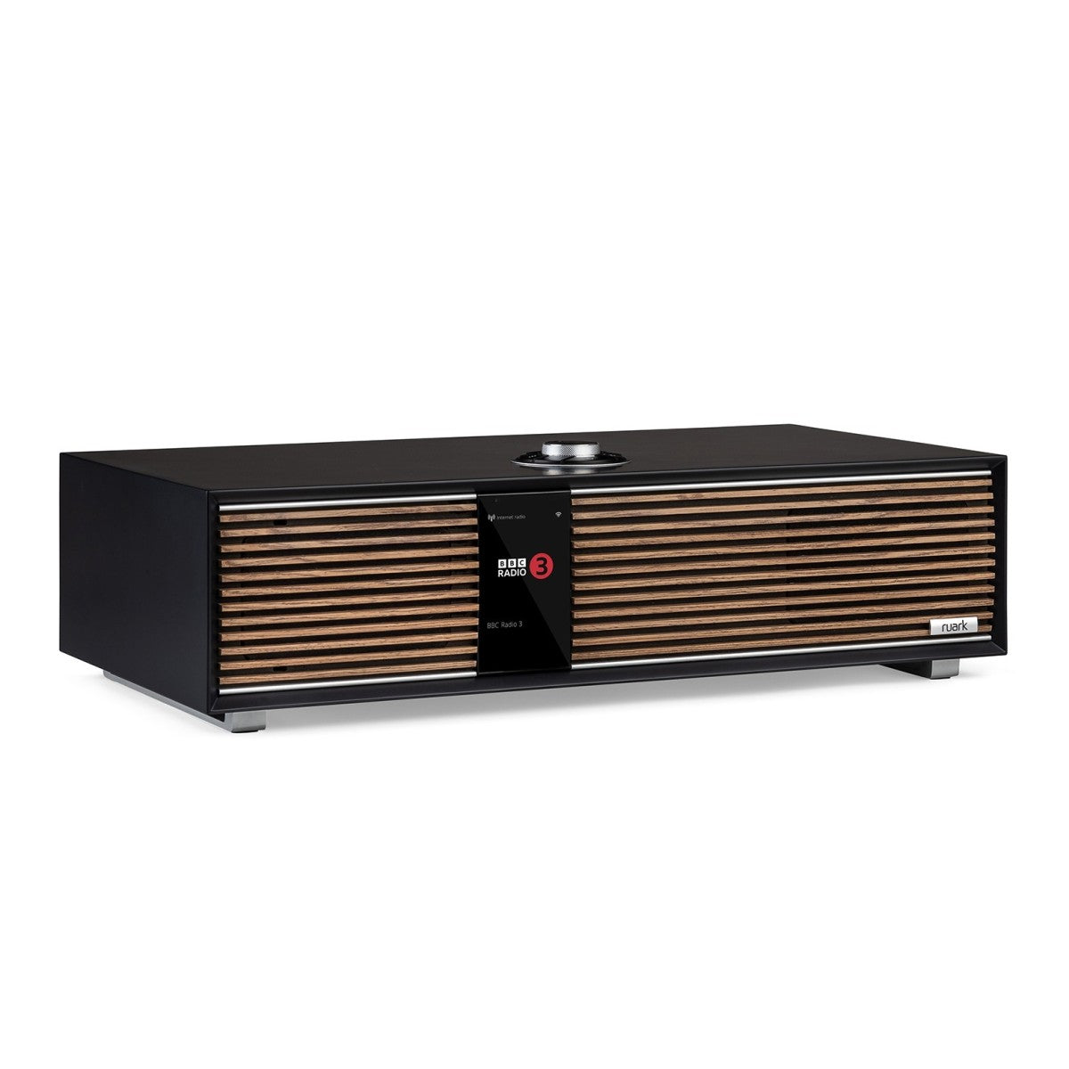 Ruark R410 Integrated Music System - Satin Charcoal with Walnut Grille