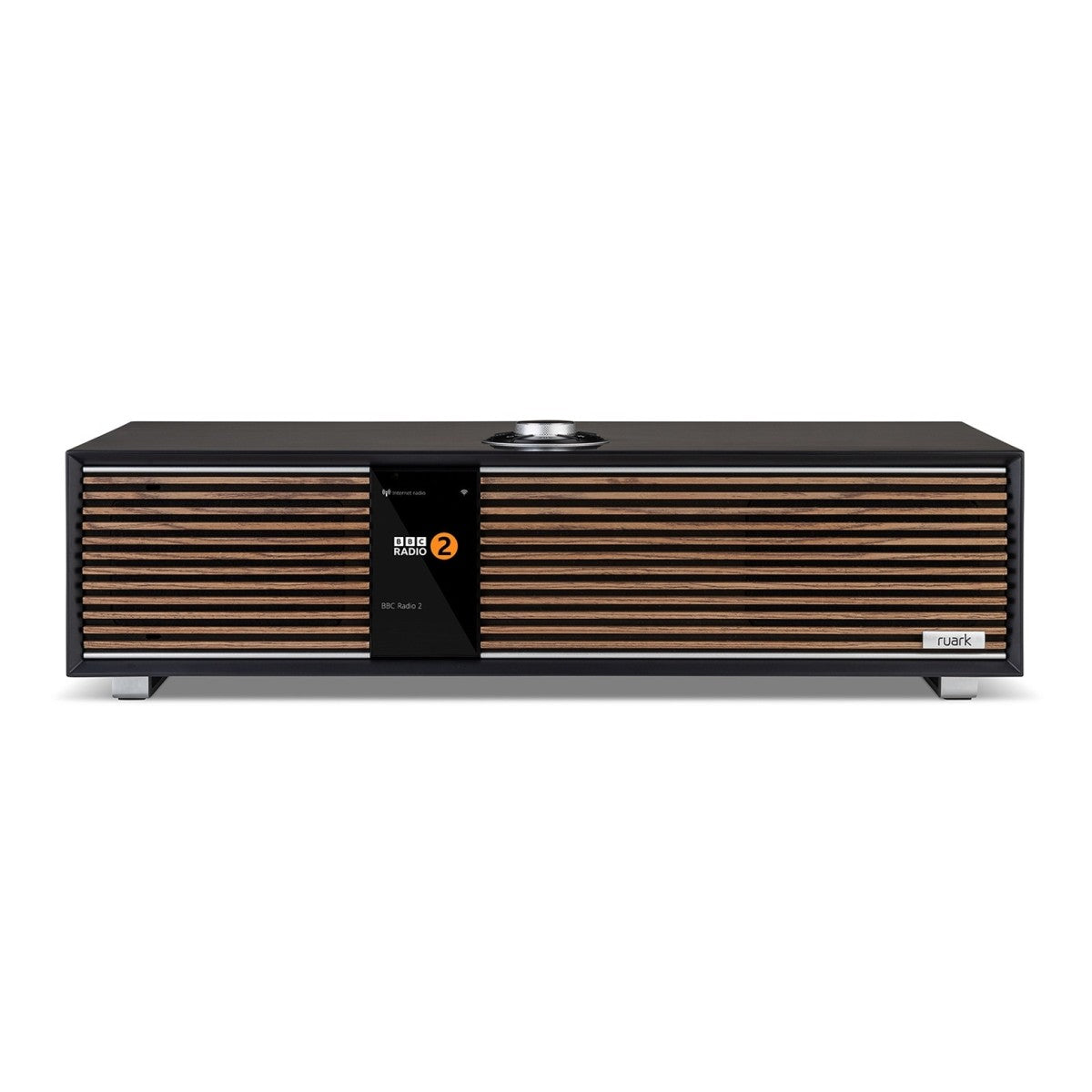 Ruark R410 Integrated Music System - Satin Charcoal with Walnut Grille