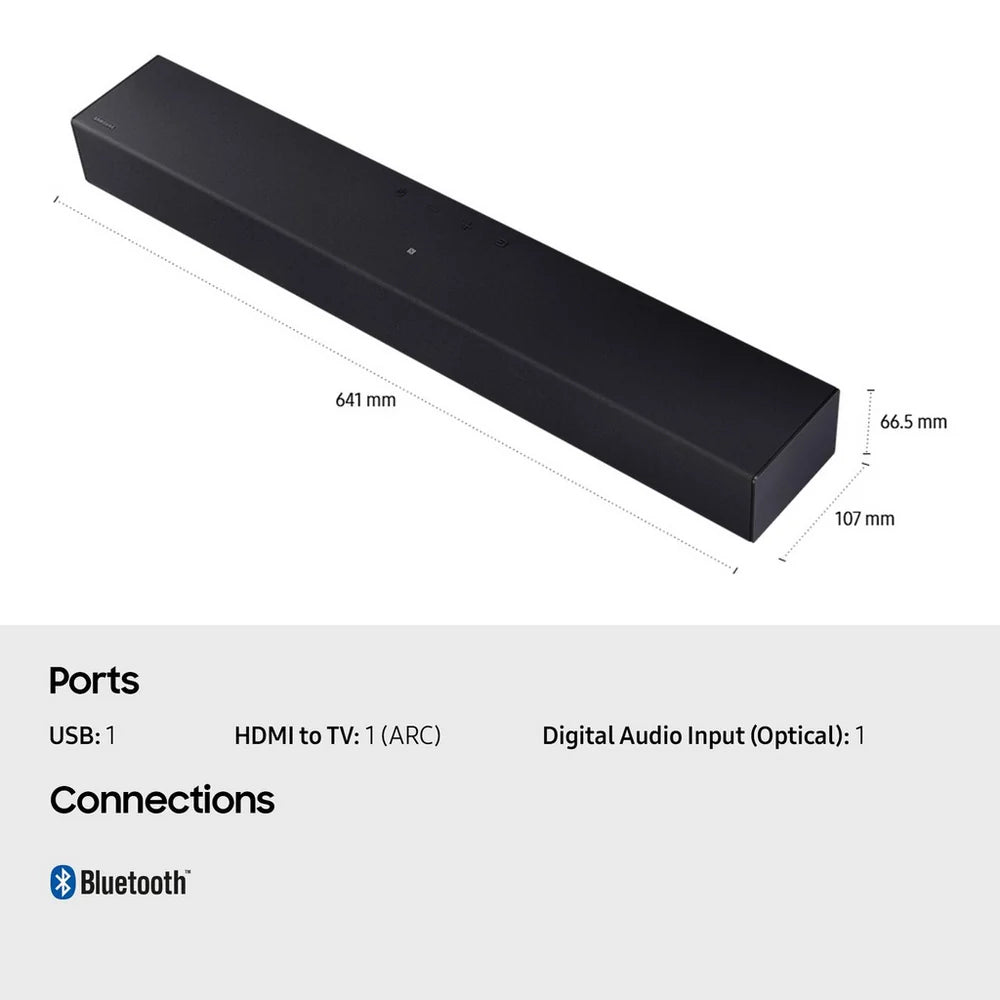 Samsung HW-B400F 2.0ch Wireless Soundbar in Titan Black 2025