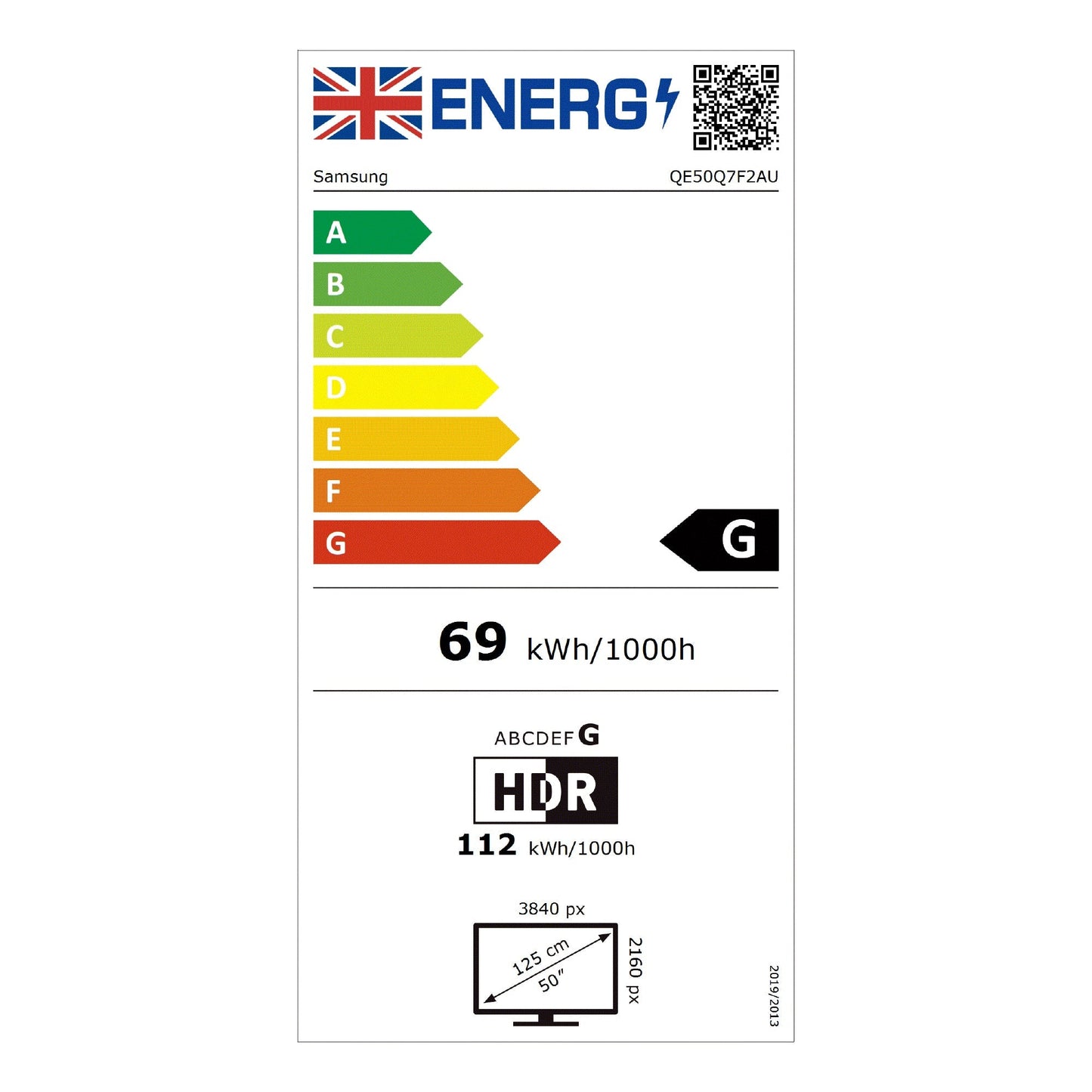 Samsung QE50Q7F2AUXXU 50 Inch Q7F2 4K QLED Ultra HD HDR AI Smart TV 2025