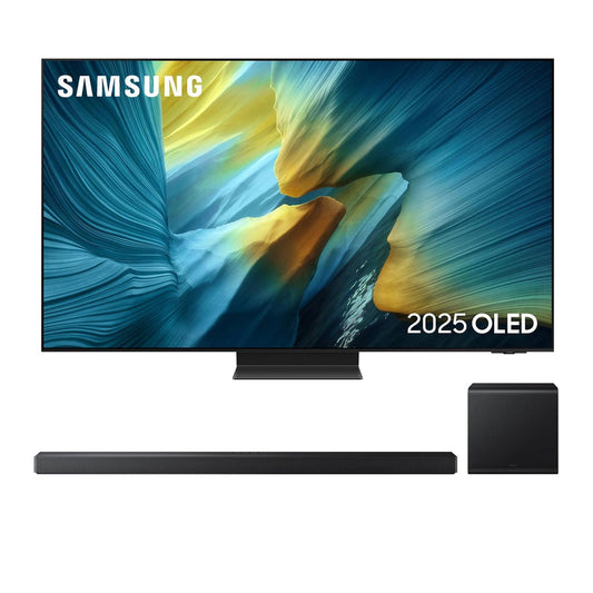 Samsung QE55S95FATXXU 55 Inch OLED S95F 4K UHD HDR Smart AI TV with HW-QS700F 3.1.2ch Q-Series Soundbar Bundle