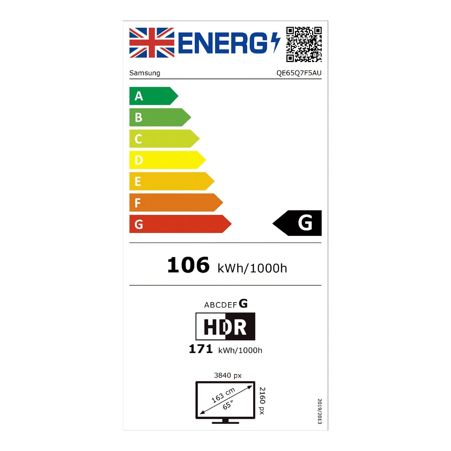 Samsung QE65Q7F5AUXXU 65 Inch Q7F5 4K QLED Ultra HD HDR AI Smart TV 2025