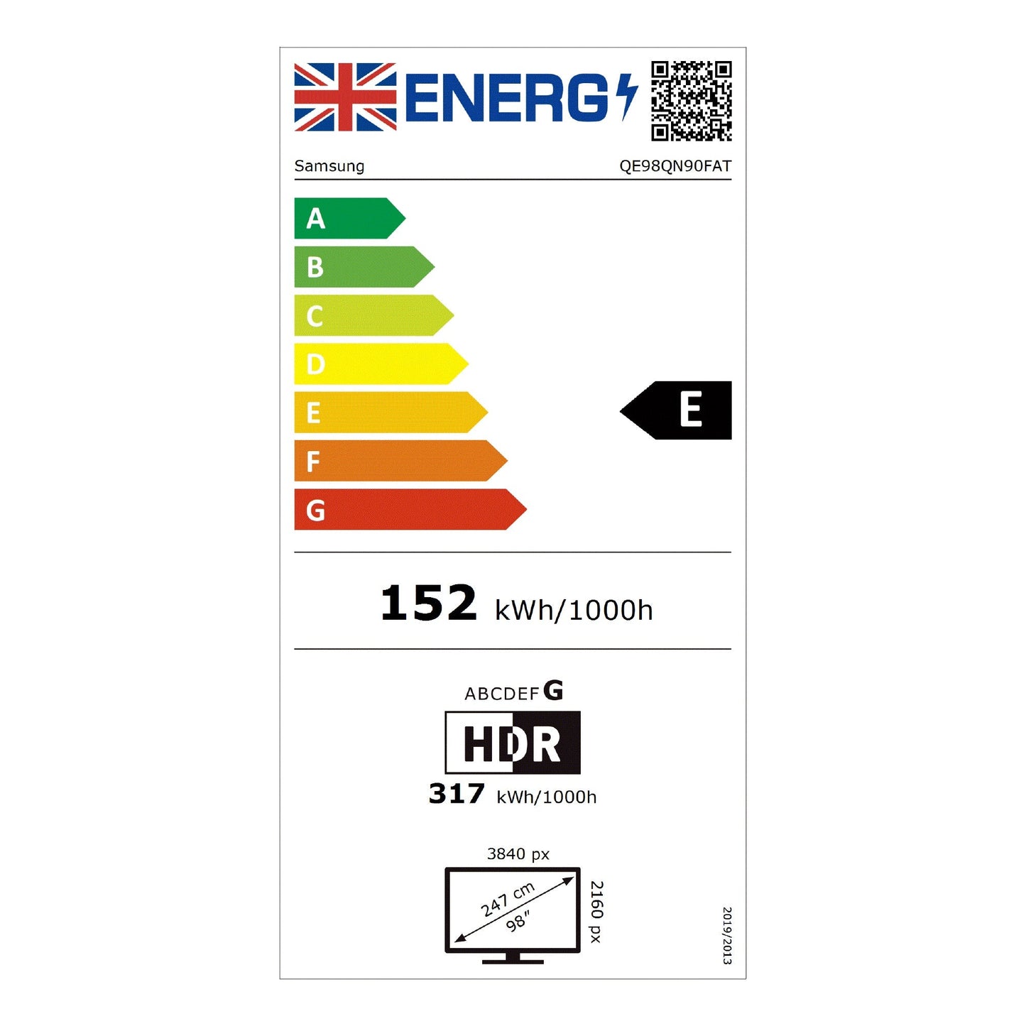 Samsung QE98QN90FATXXU 98 Inch QN90F 4K Neo QLED Ultra HD HDR Smart TV 2025