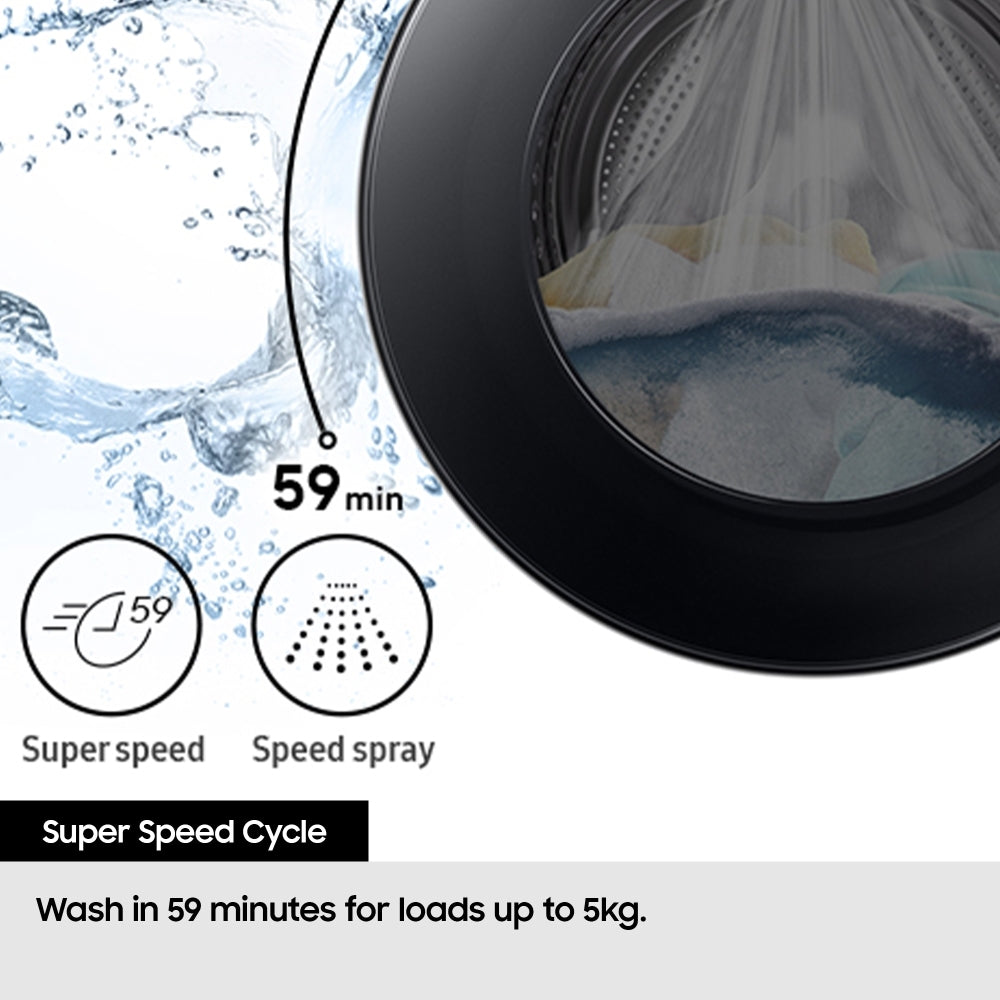 Samsung WW11DG6B25LBU1 11kg 1400 Spin Washing Machine Black - A Rated