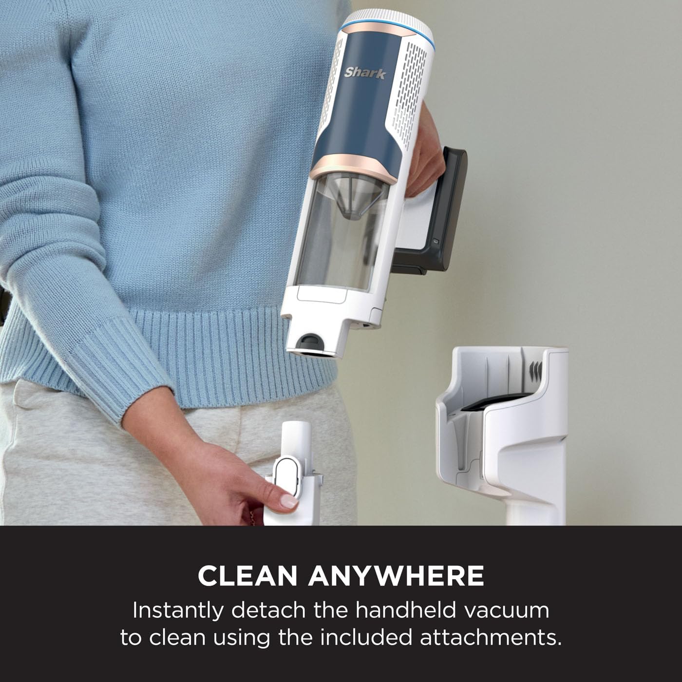 Shark BU3521UK Cordless Stick Vacuum Cleaner with Auto-Empty System White CLEARANCE