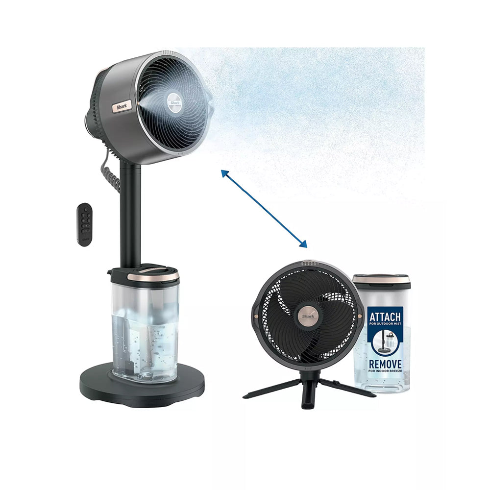 Shark FA300UK FlexBreeze Pro Mist Indoor and Outdoor Fan and Outdoor Misting System - Charcoal Grey