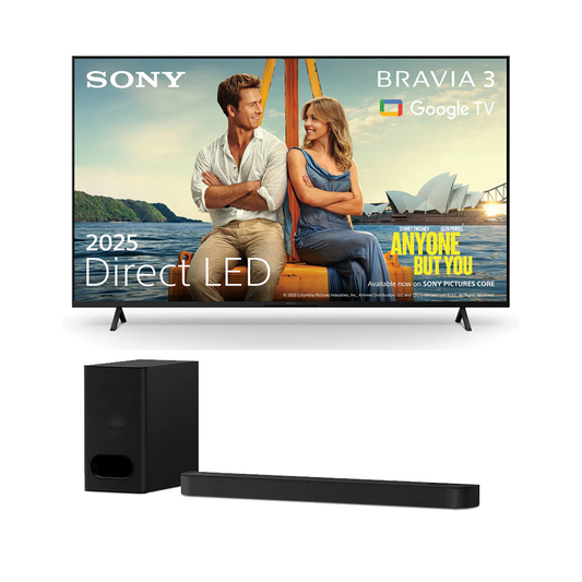 Sony K55S38B 55 Inch Bravia 3 LED 4K UHD HDR Google TV and Sony HT-B600 3.1.2ch BRAVIA Theatre Bar 6 Dolby Atmos Soundbar with Wireless Subwoofer Bundle