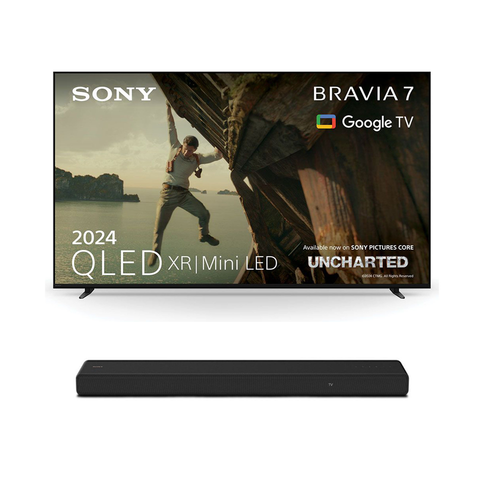 Sony K55XR70PU 55 Inch BRAVIA 7 4K QLED Mini LED HDR Google TV and Sony HT-A3000 3.1ch Dolby Atmos Soundbar Bundle