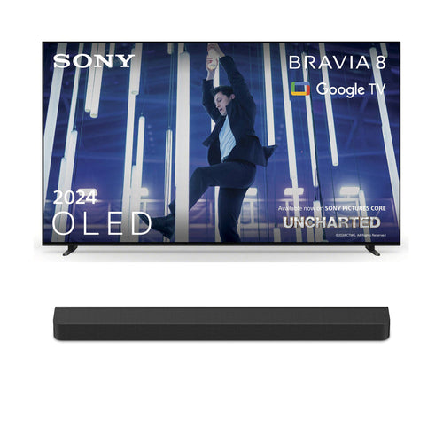 Sony K65XR80U 65 Inch BRAVIA 8 4K UHD HDR OLED Smart TV with BRAVIA Theatre Bar 8 HTA8000 Soundbar Bundle