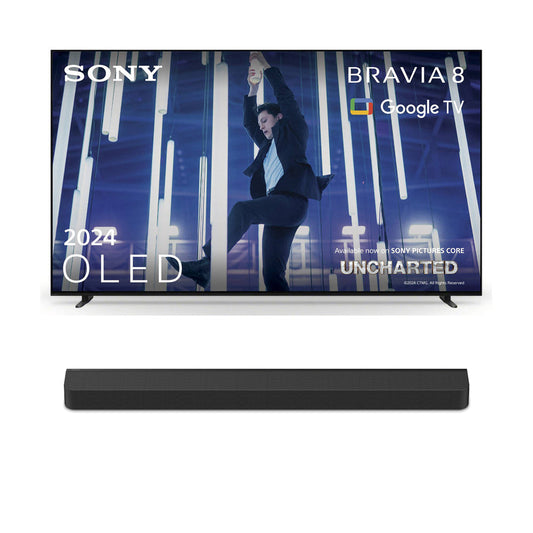 Sony K65XR80U 65 Inch BRAVIA 8 4K UHD HDR OLED Smart TV with BRAVIA Theatre Bar 8 HTA8000 Soundbar Bundle