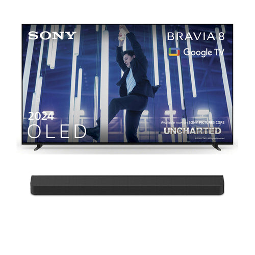 Sony K77XR80PU 77 Inch BRAVIA 8 4K UHD HDR OLED Smart TV with BRAVIA Theatre Bar 8 HTA8000 Soundbar Bundle