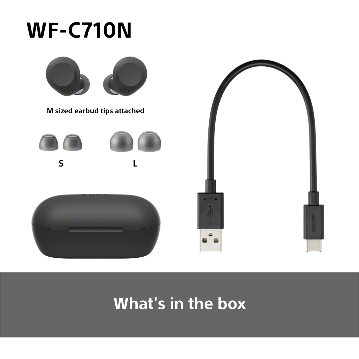 Sony WFC-710N Wireless Noise Cancelling Bluetooth Earbuds Black