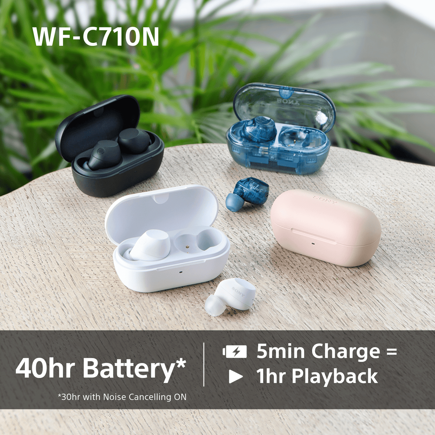 Sony WFC-710N Wireless Noise Cancelling Bluetooth Earbuds White
