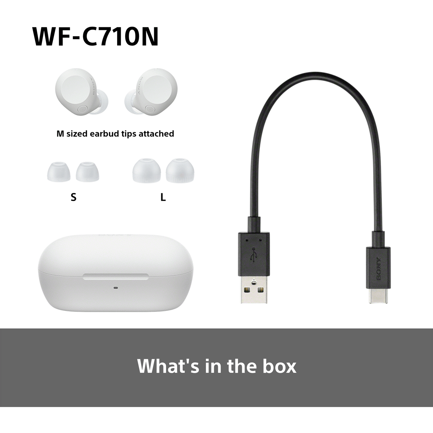 Sony WFC-710N Wireless Noise Cancelling Bluetooth Earbuds White