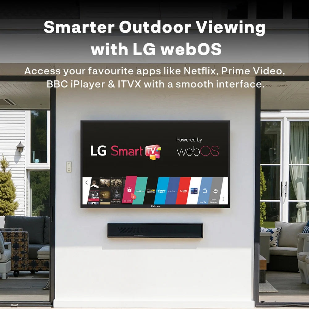 Sylvox OT43B1K4GC 43 Inch 4K Ultra HD LED Partial Sun Outdoor Smart TV