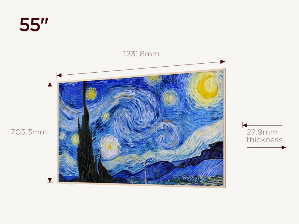 TCL 55A300W-UK 55 Inch NXTVISION A300W 4K Ultra HD QLED PRO HDR Google Frame TV 2025