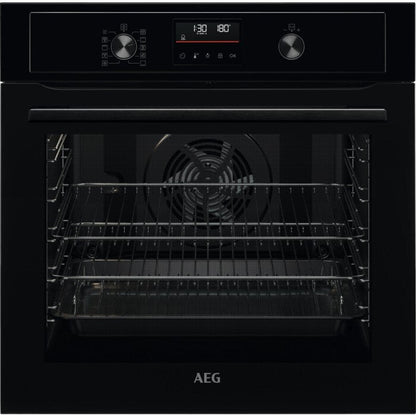 AEG 3000 Series BPX53506EB Surround Cook Electric Single Built in Oven with Retractable Dials in Black