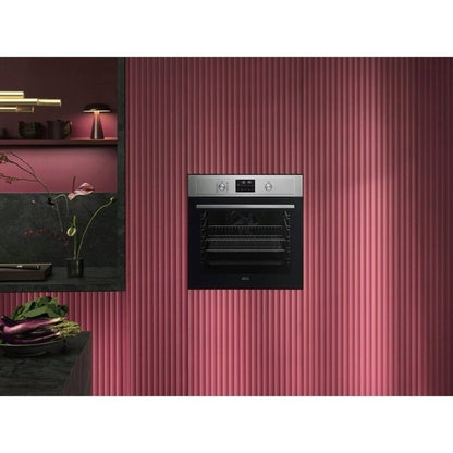 AEG 3000 Series BPX535A61M Air Fry Electric Single Built in Oven with Retractable Dials in Stainless Steel