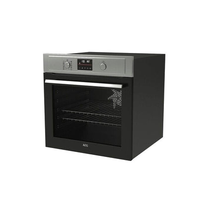 AEG 3000 Series BPX535A61M Air Fry Electric Single Built in Oven with Retractable Dials in Stainless Steel