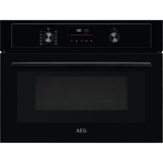 AEG 3000 Series KMX365060B Combi Quick Compact Built In Electric Oven with Microwave Black