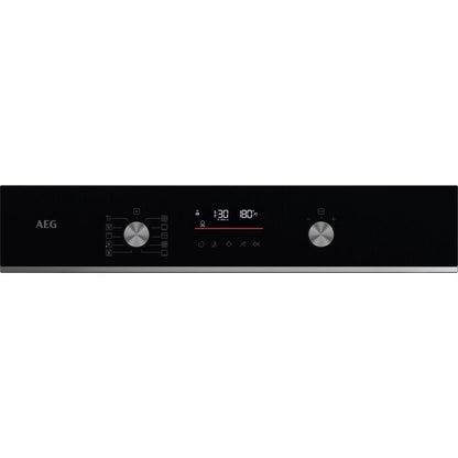 AEG 5000 Series GA5PB501AB Surround Cook with Steam Bake Electric Single Built In Oven with Retractable Dials Black