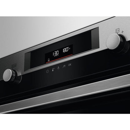AEG 6000 Series BCE556060M Steam Bake Electric Single Built in Oven with Retractable Dials in Stainless Steel