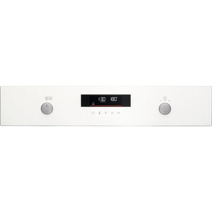 AEG 6000 Series BPS555060W Steam Bake Electric Single Built In Oven with Retractable Dials in White
