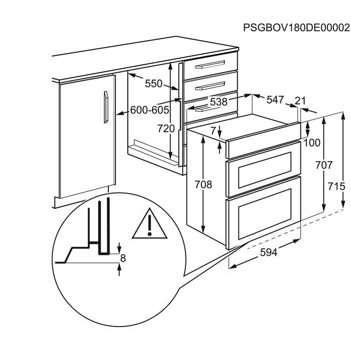 AEG 6000 Series DUE731110M Surround Cook Built Under Electric Double Integrated Oven in Stainless Steel