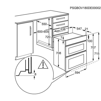 AEG 6000 Series DUE731110M Surround Cook Built Under Electric Double Integrated Oven in Stainless Steel