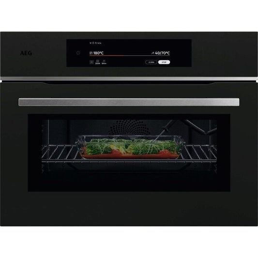 AEG 9000 Series TK9NK821T Compact Built in Microwave Combination Oven Black