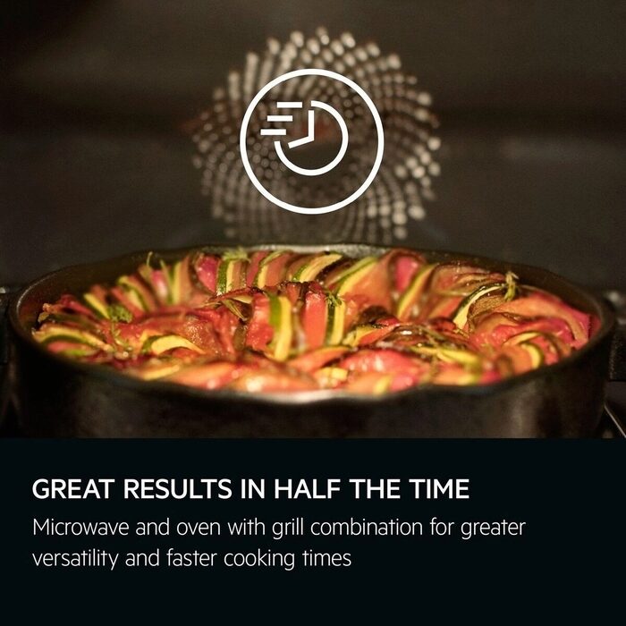 AEG 9000 Series TK9NK821T Compact Built in Microwave Combination Oven Black