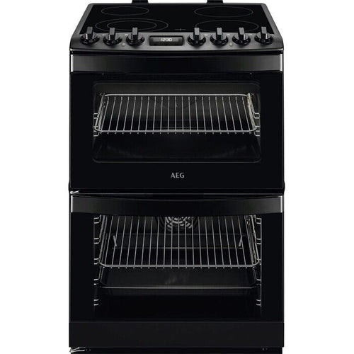 AEG CCB6741MCB 6000 Series Steam Bake 60cm Freestanding Electric Cooker with Ceramic Hob in Black