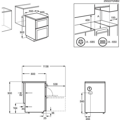 AEG CCX1530ACB 5000 Series Surround Cook 55cm Freestanding Electric Cooker with Ceramic Hob in Black