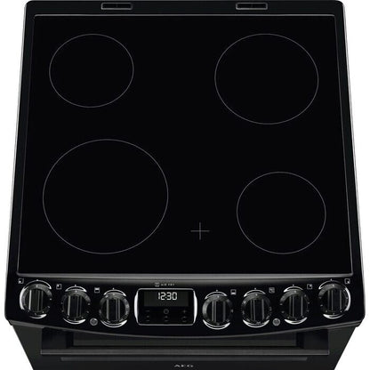 AEG CCX6740ACB 6000 Sreries Steam Bake 60cm Freestanding Electric Cooker with Ceramic Hob in Black