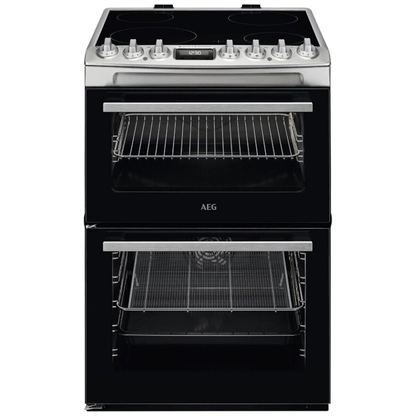 AEG CCX6740ACM 6000 Series Steam Bake 60cm Freestanding Electric Cooker with Ceramic Hob in Stainless Steel