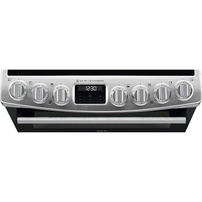 AEG CCX6740ACM 6000 Series Steam Bake 60cm Freestanding Electric Cooker with Ceramic Hob in Stainless Steel