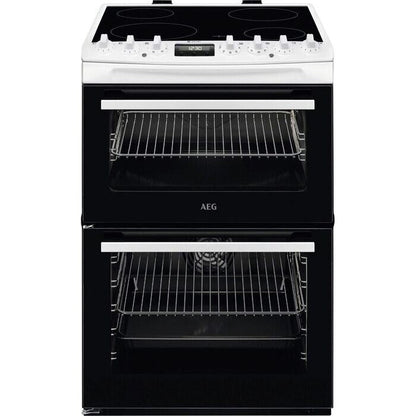 AEG CCX6740ACW 6000 Series Steam Bake 60cm Freestanding Electric Cooker with Ceramic Hob in White