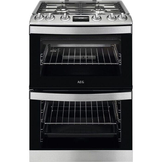 AEG CGB6131ACM 60cm Freestanding Gas Cooker with Double Oven in Stainless Steel